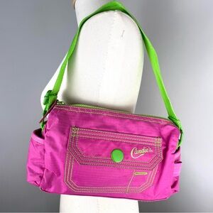Candies Vintage Y2K Mini Nylon Shoulder Bag size Small Pink/Green Convertible